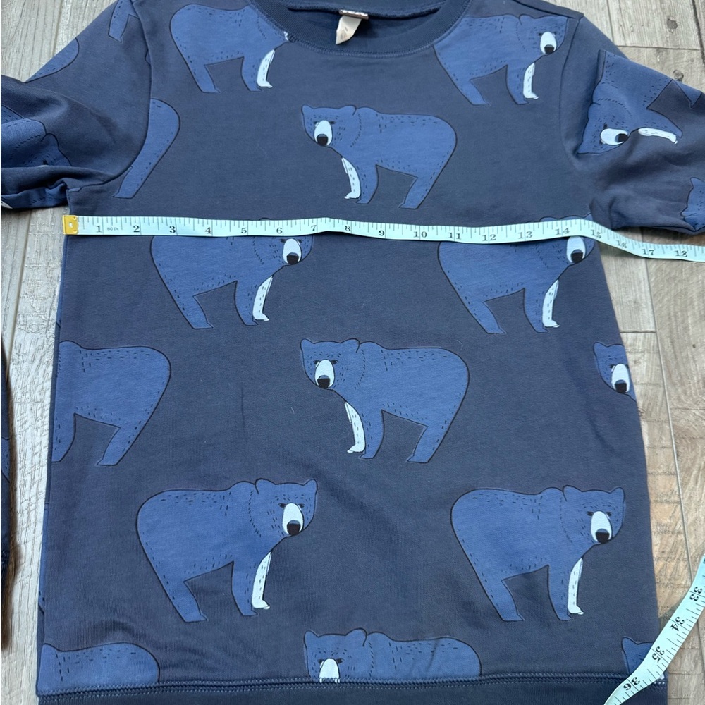 Tea Collection Boys Crew Sweatshirt Blue Bears 12 Excellent preowned condition - Picture 7 of 7